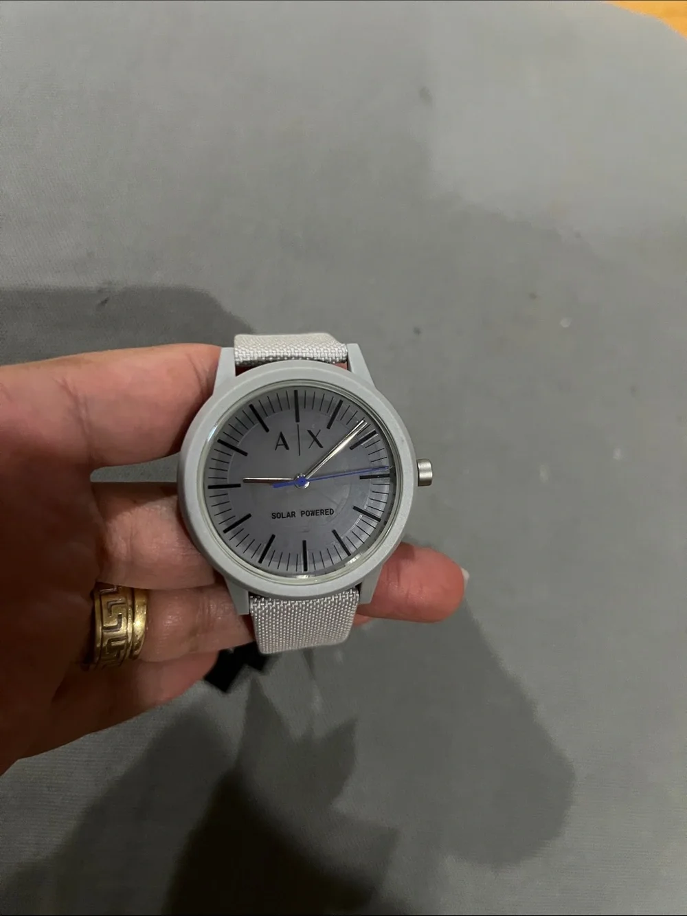 Armani Exchange Silver Gray Solar-Powered Men's Watch